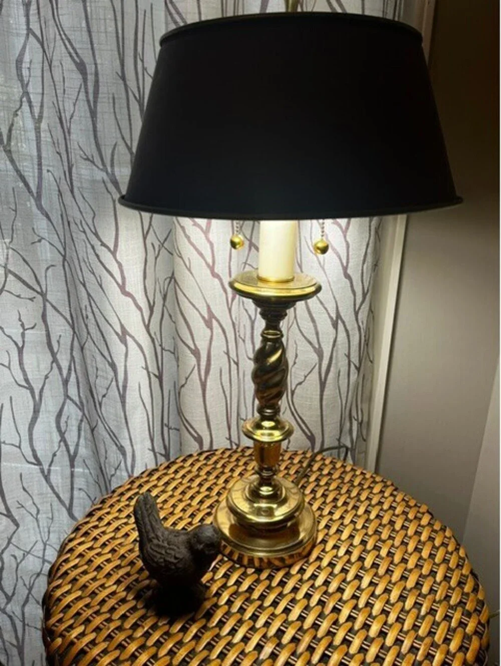 Stunning Mid-Century Brass Barley Twist Table Lamp
